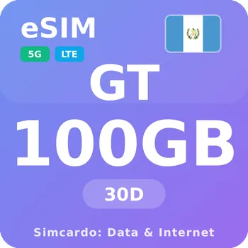 SIM karta Guatemala Mobilní Internet - eSIM 100GB 30 dní datová SIM karta