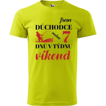 Pánské oblečení DOBRÝ TRIKO Pánské tričko s potiskem 7 dnů víkend Velikost: XS, Barva: Limetková