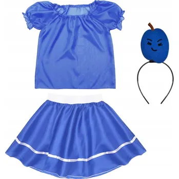 Karnevalový kostým ŠVESTKA OUTFIT KOSTÝM HALENKA ČELENKA 98-110 4 ks