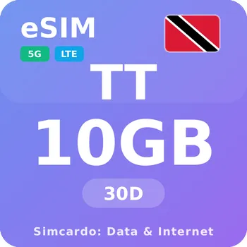 SIM karta Trinidad a Tobago Mobilní Internet - eSIM 10GB 30 dní datová SIM karta
