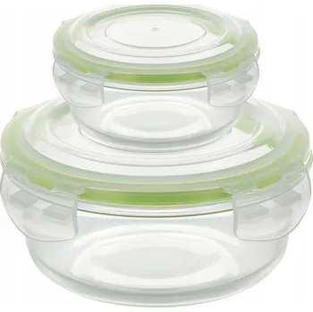 Dóza na potraviny SADA SKLENĚNÝCH DÓZ NA POTRAVINY LUNCHBOX S VÍKEM 620ml + 1750ml