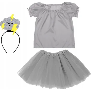 Karnevalový kostým KOSTÝM BOUŘKA POČASÍ SUKNĚ ČELENKA 98-110 4 díly