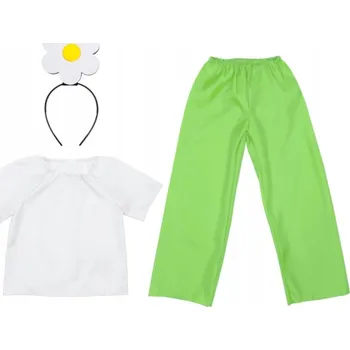 Karnevalový kostým KOSTÝM KVĚTINOVÝ KOSTÝM PAN JARO KALHOTY HALENKA ČELENKA 134-140 4el