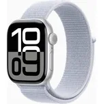 Apple Watch Series 10 GPS + Cellular 46mm, Silver Aluminium Case, Blue Cloud Sport Loop (MWY23QC/A)