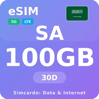 SIM karta Saúdská Arábie Mobilní Internet - eSIM 100GB 30 dní datová SIM karta (esims_100GB_30D_RU_V2)