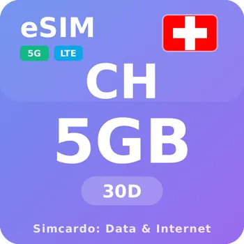 SIM karta Švýcarsko Mobilní Internet - eSIM 5GB 30 dní datová SIM karta