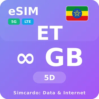 SIM karta Etiopie Neomezený Mobilní Internet - eSIM 5 dní datová SIM karta (esims_ULE_5D_ES_V2)