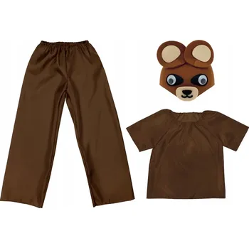 Karnevalový kostým KOSTÝM KONÍK KOSTÝM KŮŇ SADA PONÍK HŘÍBĚ ZVÍŘÁTKA HNĚDÝ 98-110 3 díly