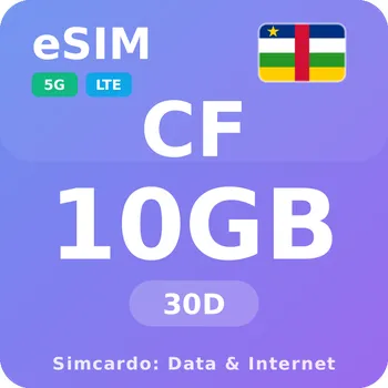 SIM karta Středoafrická republika Mobilní Internet - eSIM 10GB 30 dní datová SIM karta