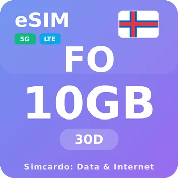 SIM karta Faerské ostrovy Mobilní Internet - eSIM 10GB 30 dní datová SIM karta