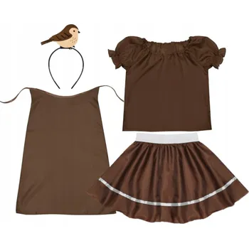 Karnevalový kostým KOSTÝM VRABEČEK PŘEVLEK VRABEC ČELENKA 98-110