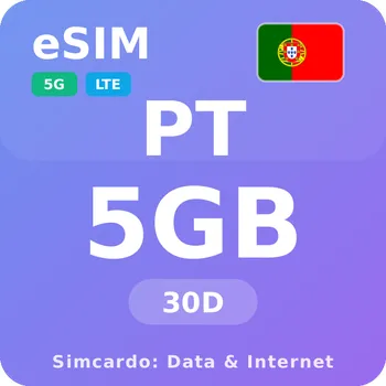 SIM karta Portugalsko Mobilní Internet - eSIM 5GB 30 dní datová SIM karta