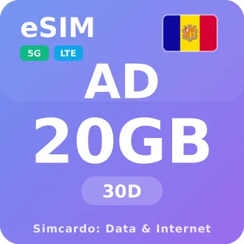 SIM karta Andorra Mobilní Internet - eSIM 20GB 30 dní datová SIM karta