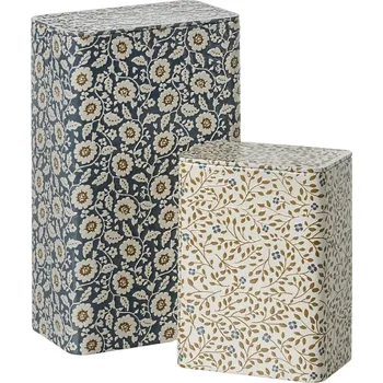 Dóza na potraviny Maileg Plechová dóza Flowers – set 2&nbsp;ks