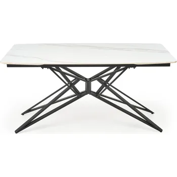 Jídelní stůl Rozkládací jídelní stůl Alfredo 160/240 cm bílý mramor/černý