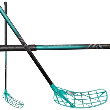Florbal Oxdog ULTIMATELIGHT HES 27 TQ SWEOVAL MBC Florbalová hůl černá / tyrkysová, Pravá (pravá ruka dole), 96cm (=106cm)