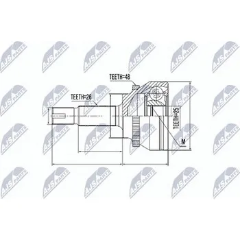Poloosa kola Sada kloubů pro hnací hřídel NTY NPZ-TY-060