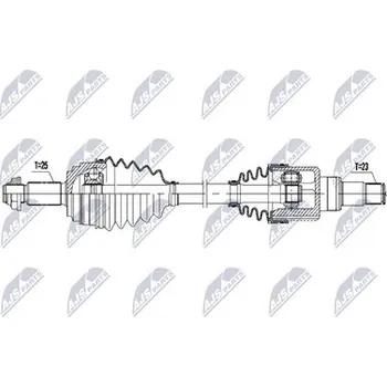 Poloosa kola Hnací hřídel - poloosa NTY NPW-FR-228