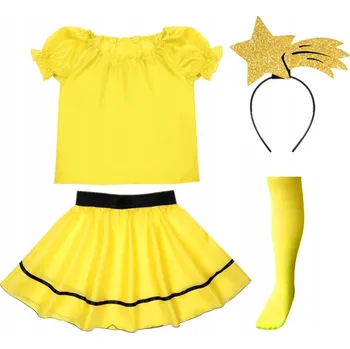 Karnevalový kostým KOSTÝM HVĚZDA BETLÉMSKÁ OBLEČENÍ NA VÁNOČNÍ BESÍDKU SADA PADOUCÍ HVĚZDA 116-128