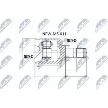 Poloosa kola Sada kloubů pro hnací hřídel NTY NPW-MS-011