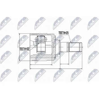 Poloosa kola Sada kloubů pro hnací hřídel NTY NPW-KA-318