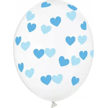 Balónek BALÓNEK PARTY DECO PRŮHLEDNÝ KŘIŠŤÁLOVÝ SRDCE MODRÝ 30 cm 1 Ks
