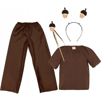 Karnevalový kostým KOSTÝM ŽALUD ZESTAVA KOSTÝM ŽALUD OBLEČENÍ NA PODZIMNÍ PLES PŘEVLEK 146-158 4 díly