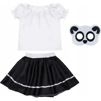 Karnevalový kostým KOSTÝM PANDA SUKNĚ HALENKA ČEPICE 98-110 3 díly