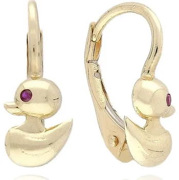 Náušnice MOISS náušnice ze žlutého zlata KAČENKA
