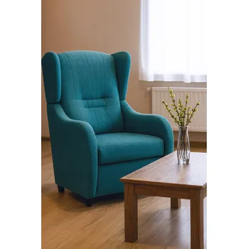 Křeslo FALCO Křeslo ušák Finet aston denim