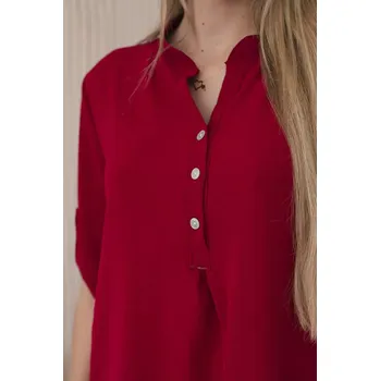 Dámská halenka Halenka s prodlouženým zadním dílem Burgundsko UNI