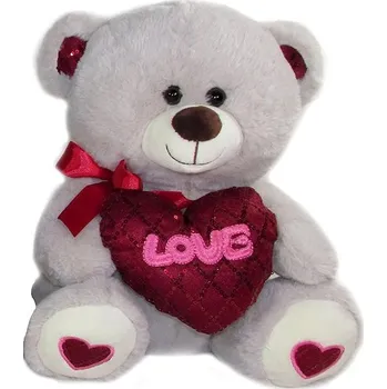 plyšák Vizopol Medvěd se Srdcem šedý, 20 cm