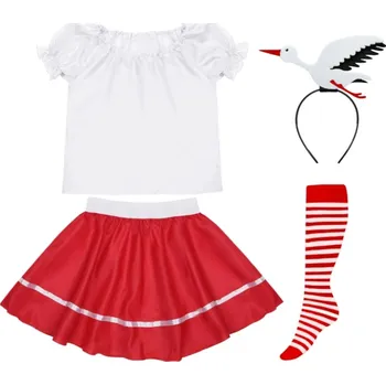 Karnevalový kostým KOSTÝM ČÁP KOSTÝM ČÁPA SADA PTÁČEK JARO SUKNĚ ČELENKA 134-140