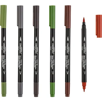 crelando® Akvarelové fixy, 6 kusů (tmavá)