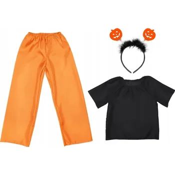 Karnevalový kostým KOSTÝM DÝNĚ KOSTÝM DÝNĚ S ČELENKOU, SET NA PODZIMNÍ BÁL HALLOWEEN 98-110 3 díly