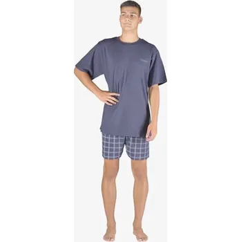 Pánské pyžamo Pánské pyžamo krátké GINO 79152P tm.popel sv. šedá L