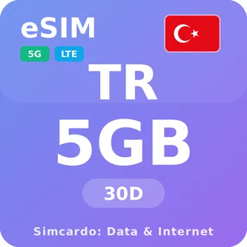 SIM karta Turecko Mobilní Internet - eSIM 5GB 30 dní datová SIM karta