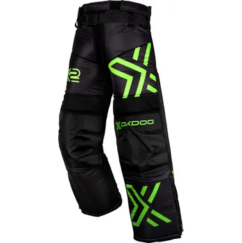 Pánská móda Oxdog X2 GOALIE PANTS JR Black/Green Brankářské kalhoty 130 / 140 cm, černá / zelená