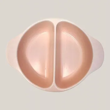 Talíř Dětský talíř se dvěma přihrádkami kulatý růžový