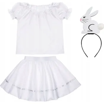 Karnevalový kostým KOSTÝM KRÁLÍČEK KOSTÝM ZAJÍČEK VELIKONOČNÍ PŘEVLEK ČELENKA 134-140 4el