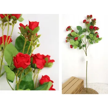 umělá květina Květ RŮŽE výška 83 cm (květ 3-2 cm) ČERVENÁ WT-115B