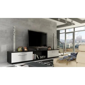 Televizní stolek FALCO Televizní stolek Malton Lesk černá/bílá lesk