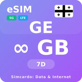 SIM karta Gruzie Neomezený Mobilní Internet - eSIM 7 dní datová SIM karta (esims_ULP_7D_GD_V2)