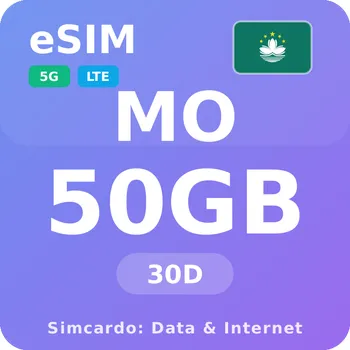 SIM karta Macao Mobilní Internet - eSIM 50GB 30 dní datová SIM karta