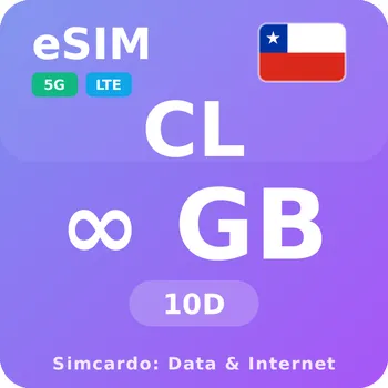 SIM karta Chile Neomezený Mobilní Internet - eSIM 10 dní datová SIM karta