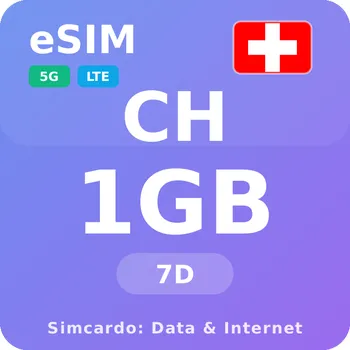 SIM karta Švýcarsko Mobilní Internet - eSIM 1GB 7 dní datová SIM karta
