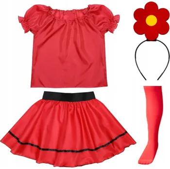 Karnevalový kostým KOSTÝM KVÍTEK PŘEVLEK ZA KVĚTINU KOSTÝM JARO SUKNĚ ČELENKA 98-110