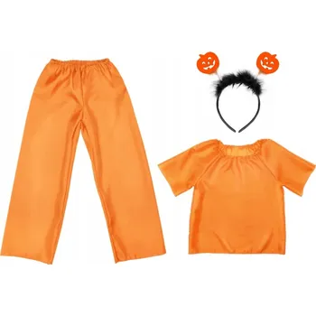 Karnevalový kostým KOSTÝM DÝNĚ KOSTÝM DÝNĚ S ČELENKOU, SADA NA PODZIMNÍ BÁL HALLOWEEN 134-140 3 díly