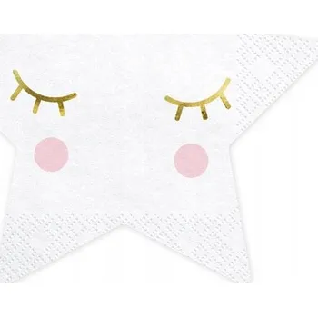 Papírový ubrousek Ubrousky 16x16 cm Hvězda bílé papírové 20 ks