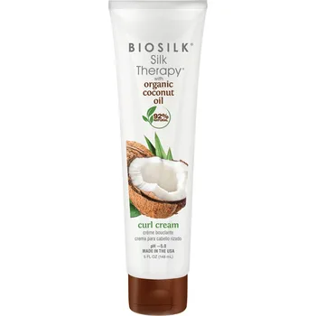 BioSilk Organic Coconut Oil Silk Therapy Coconut Curl Cream krém pro definici kadeří 148 ml